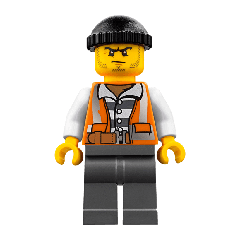 Фигурка Lego Police 973pb2605 Crook Orange Vest City cty0779 Б/У - Retromagaz