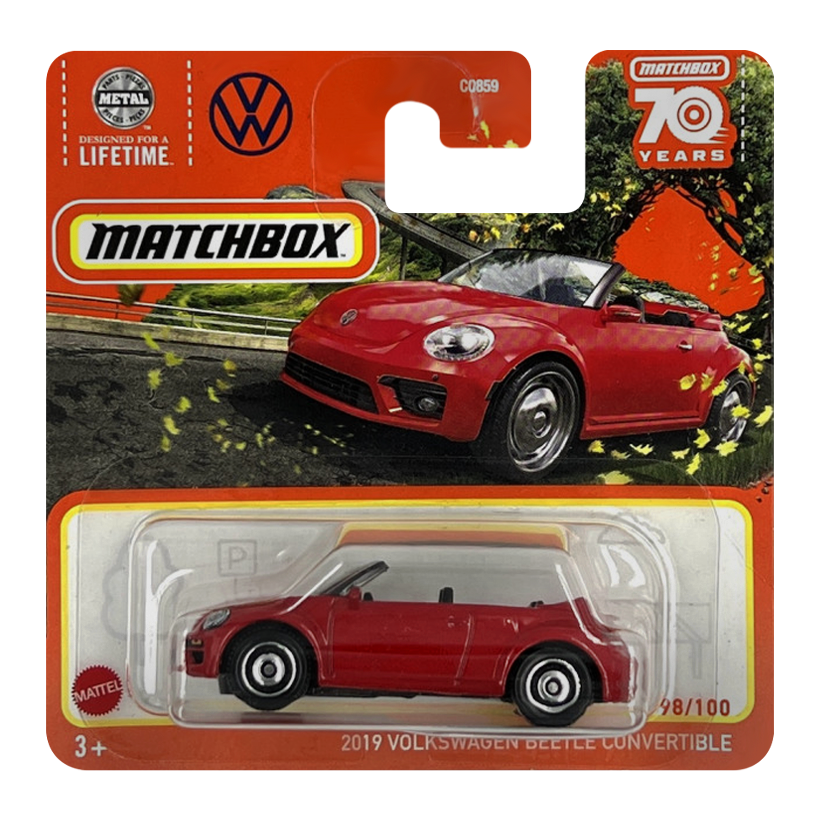 Машинка Большой Город Matchbox 2019 Volkswagen Beetle Convertible Highway 1:64 HLD14 Red - Retromagaz
