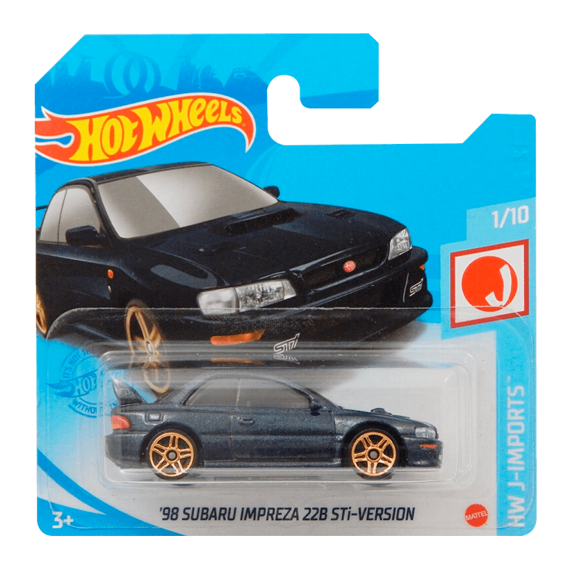 Машинка Базовая Hot Wheels '98 Subaru Impreza 22B STi-Version J-Imports 1:64 GTC74 Grey - Retromagaz