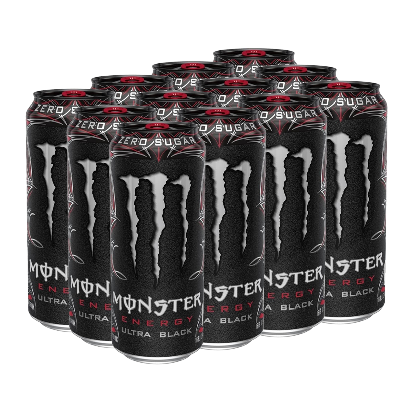 Набор Напиток Энергетический 12шт Monster Energy Ultra Black Zero Sugar 500ml - Retromagaz