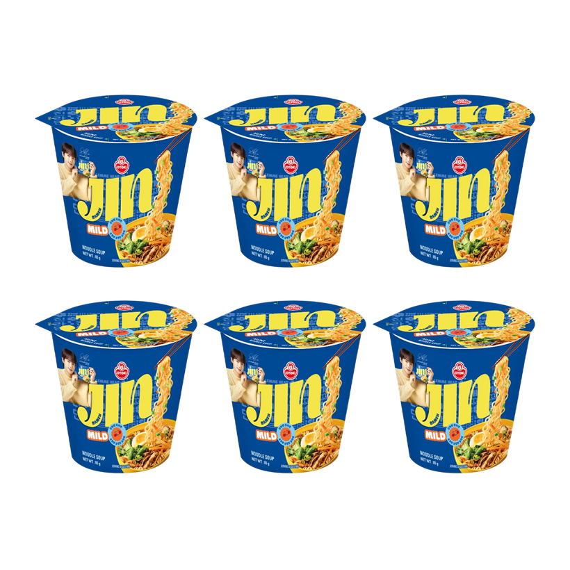 Набор Лапша 6шт Ottogi Jin Ramen в Стаканчике Средне Острая 65g - Retromagaz