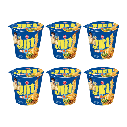Набор Лапша 6шт Ottogi Jin Ramen в Стаканчике Средне Острая 65g - Retromagaz