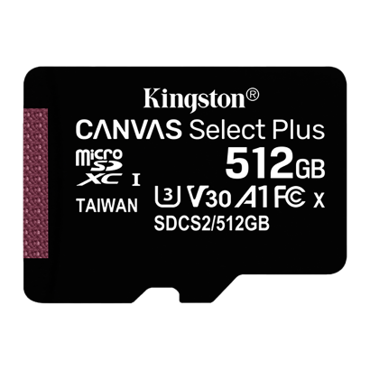 Карта Памяти Kingston Canvas Select Plus UHS-I U3 V30 A1 + SD Adapter 512GB - Retromagaz