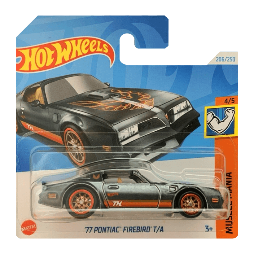 Машинка Базова Hot Wheels '77 Pontiac Firebird T/A Super Treasure Hunt STH Muscle Mania 1:64 HTF40 Black - Retromagaz