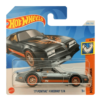 Машинка Базова Hot Wheels '77 Pontiac Firebird T/A Super Treasure Hunt STH Muscle Mania 1:64 HTF40 Black - Retromagaz