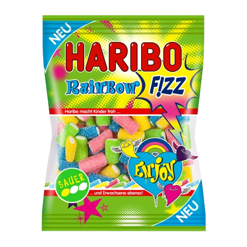 Конфеты Жевательные Haribo Шипучие Rainbow Fizz 160g - Retromagaz