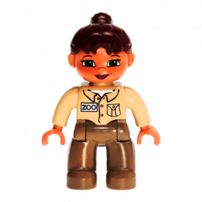 Фигурка Lego Dark Tan Legs Tan Top Reddish Brown Ponytail Hair Green Eyes Duplo Girl 47394pb021 1 Б/У