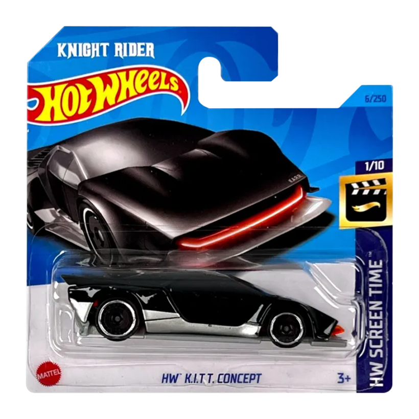 Машинка Базова Hot Wheels Knight Rider HW K.I.T.T. Concept Screen Time 1:64 HKH07 Black - Retromagaz
