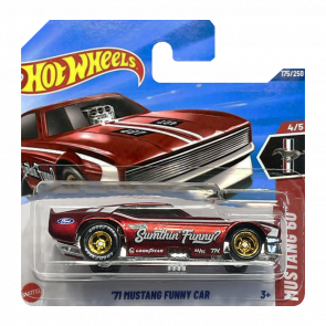 Машинка Базова Hot Wheels '71 Mustang Funny Car Super Treasure Hunt STH Mustang 60th 1:64 JBC42 Red Машинка Базова Hot Wheels '71 Mustang Funny Car Super Treasure Hunt STH Mustang 60th 1:64 JBC42 Red - Retromagaz