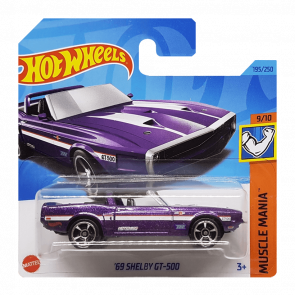 Машинка Базова Hot Wheels '69 Shelby GT-500 Super Treasure Hunt STH Muscle Mania 1:64 HKL22 Purple