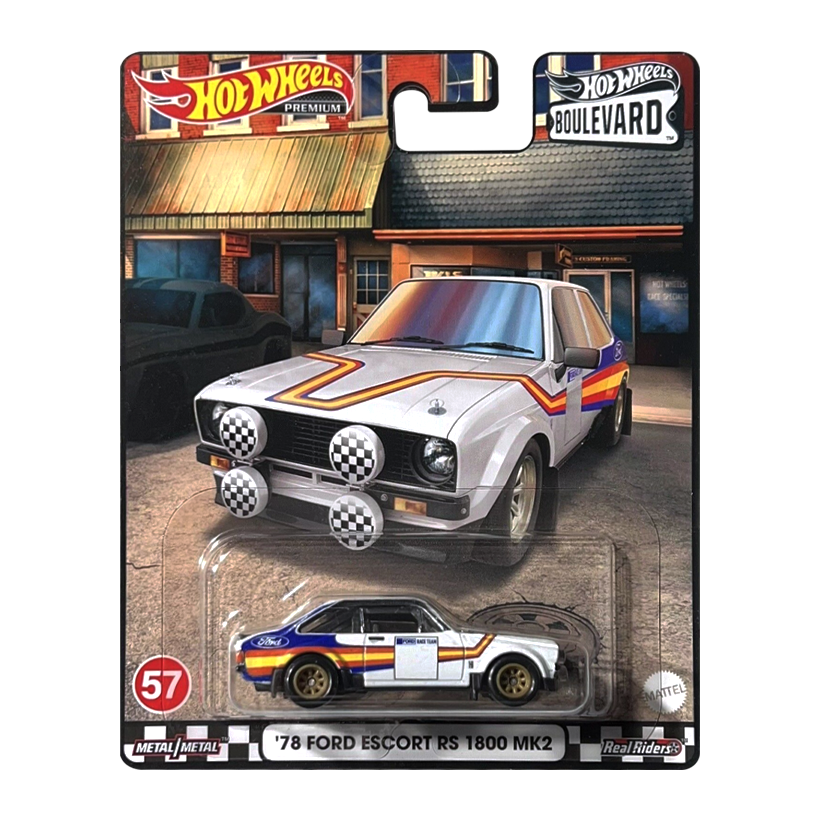 Машинка Premium Hot Wheels '78 Ford Escort RS 1800 MK2 Boulevard 1:64 HCR17 White - Retromagaz