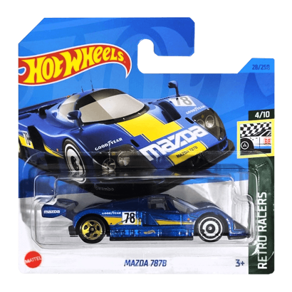 Машинка Базовая Hot Wheels Mazda 787B Retro Racers 1:64 HKH01 Blue - Retromagaz