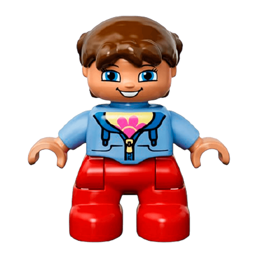 Фигурка Lego Girl Red Legs Medium Blue Jacket Duplo 47205pb030a 1 Б/У - Retromagaz
