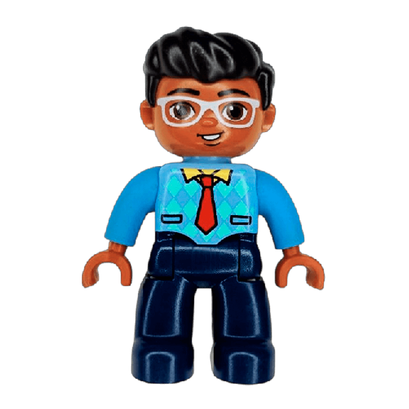 Фигурка Lego Boy Dark Blue Legs Bright Light Blue Top Duplo 47394pb227 1 Б/У - Retromagaz
