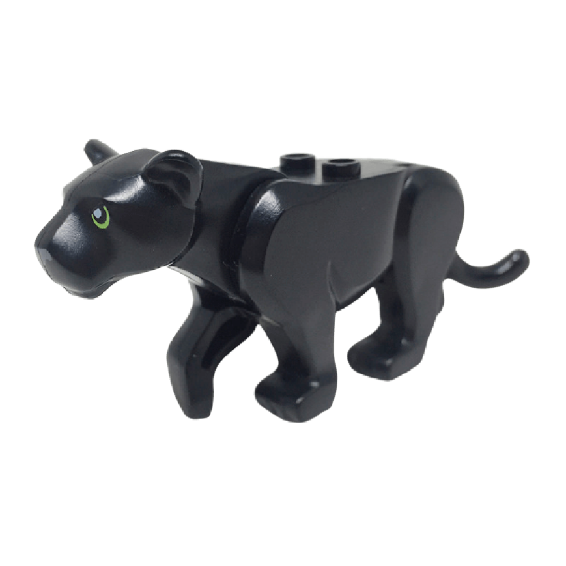 Фигурка Lego Земля Panther with Lime Eyes and Dark Bluish Gray Nose Animals bb0787c01pb01 6193919 Black Б/У - Retromagaz