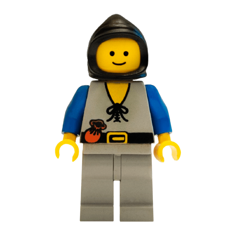 Фігурка Lego Classic Peasant Light Gray Legs Black Hood Castle cas091 Б/У - Retromagaz