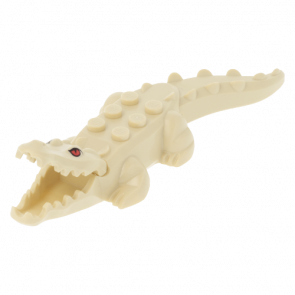 Фігурка Lego Alligator Crocodile with 20 Teeth with Red Eyes Pattern with Blue Technic Animals Вода 18904c03pb01  1 Tan Б/У