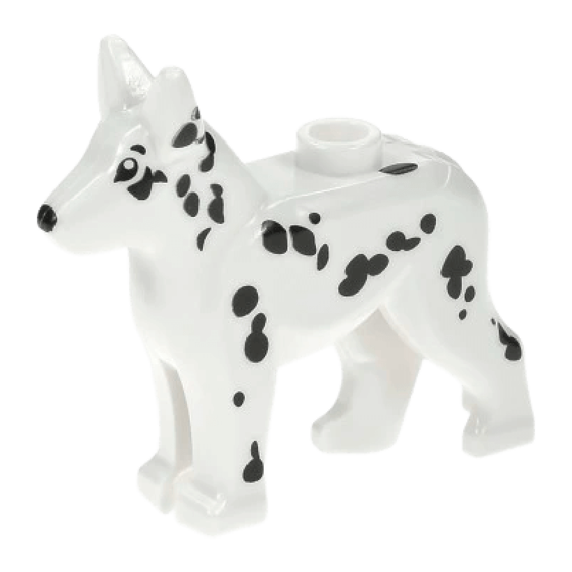 Фигурка Lego Animals Земля Dog German Shepherd with Black Eyes Nose and Spots Pattern 92586pb03 6025192 White Б/У Нормальный - Retromagaz