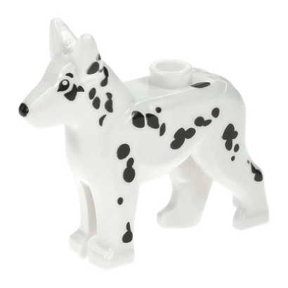 Фігурка Lego Animals Земля Dog German Shepherd with Black Eyes Nose and Spots Pattern 92586pb03 6025192 White Б/У Нормальний - Retromagaz