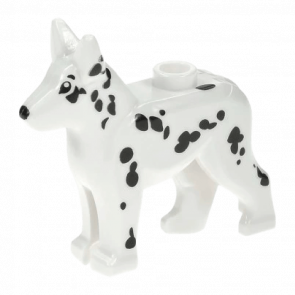 Фігурка Lego Animals Земля Dog German Shepherd with Black Eyes Nose and Spots Pattern 92586pb03 6025192 White Б/У Нормальний