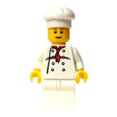 Фигурка Lego 973px4 Chef White Torso with 8 Buttons City People chef017a 1 Б/У - Retromagaz
