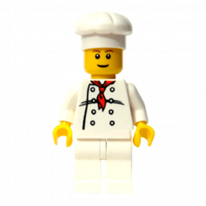 Фигурка Lego 973px4 Chef White Torso with 8 Buttons City People chef017a 1 Б/У