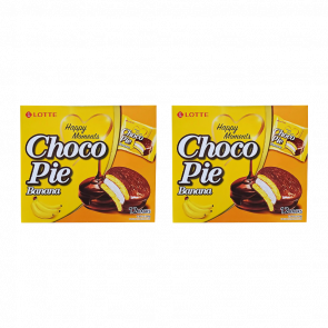 Набір Тістечка 2шт Lotte Чокопай Банановий Choco Pie Banana (12 Тістечок) 336g - Retromagaz