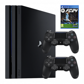 Набір Консоль Sony PlayStation 4 Pro CUH-72xx 1TB Black Б/У  + Геймпад Бездротовий DualShock 4 Version 2 + Гра EA Sports FC 24 Російська Озвучка - Retromagaz