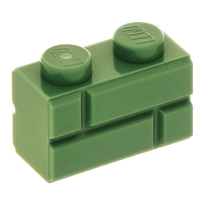 Кубик Lego with Masonry Profile Модифікована 1 x 2 98283 6075617 Sand Green 10шт Б/У - Retromagaz