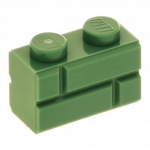 Кубик Lego with Masonry Profile Модифікована 1 x 2 98283 6075617 Sand Green 10шт Б/У - Retromagaz
