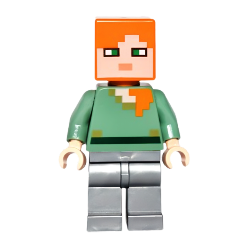 Фигурка Lego Minecraft Alex Flat Silver Legs Games min026 Б/У - Retromagaz