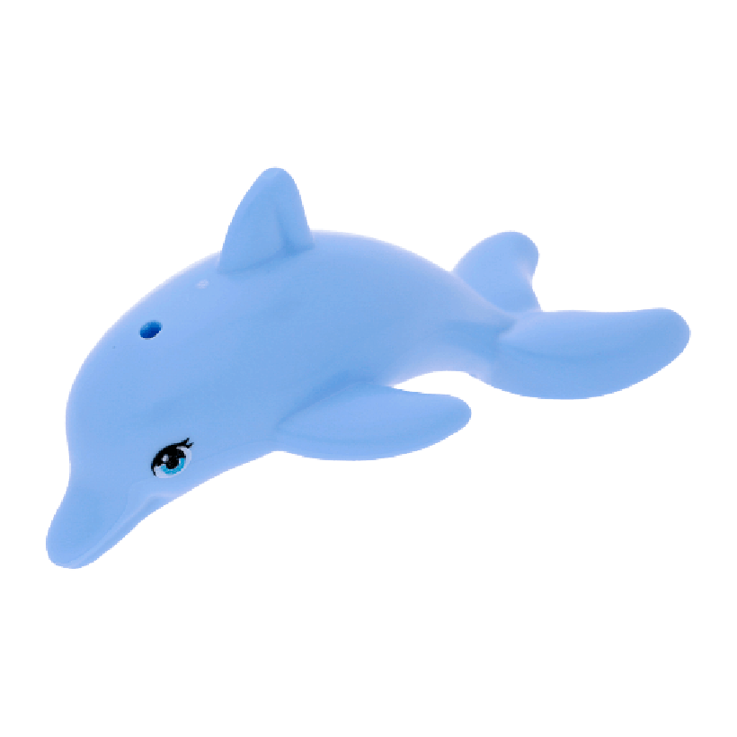 Фигурка Lego Вода Dolphin Friends Bottom Axle Holder Medium Azure Eyes with Eyelashes Animals 13392pb01 6034425 Bright Light Blue Б/У - Retromagaz