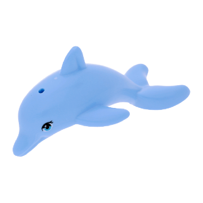 Фигурка Lego Dolphin Friends Bottom Axle Holder Medium Azure Eyes with Eyelashes Animals Вода 13392pb01 6034425 Bright Light Blue Б/У - Retromagaz
