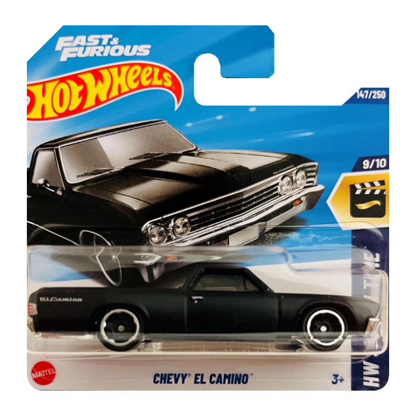 Машинка Базовая Hot Wheels Chevy El Camino 1967 Fast & Furious Screen Time 1:64 HYY83 Black - Retromagaz