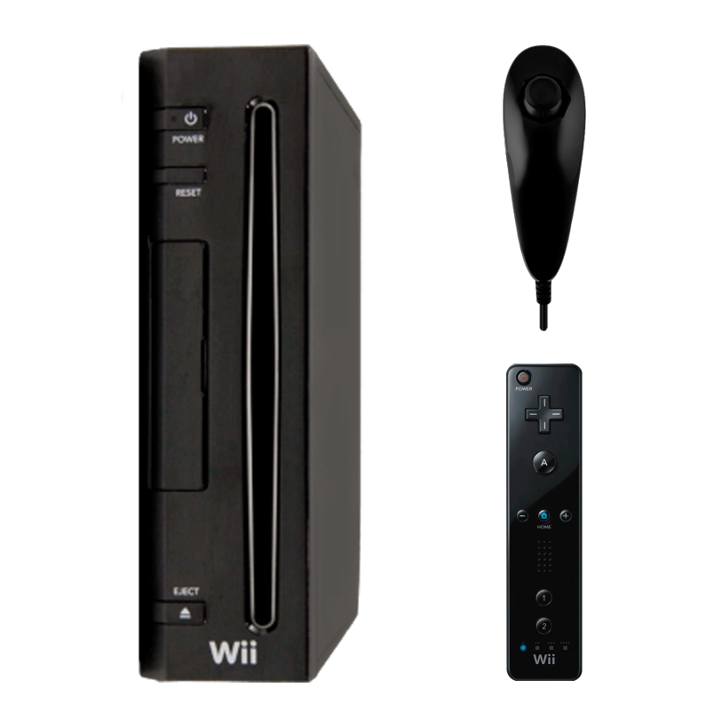 Набор Консоль Nintendo Wii RVL-001 Europe Модифицированная 32GB Black + 5 Встроенных Игр Б/У  + Контроллер Беспроводной Remote + Проводной Nunchuk - Retromagaz