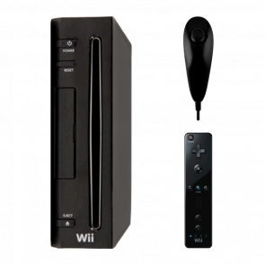 Набор Консоль Nintendo Wii RVL-001 Europe Модифицированная 32GB Black + 5 Встроенных Игр Б/У  + Контроллер Беспроводной Remote + Проводной Nunchuk - Retromagaz