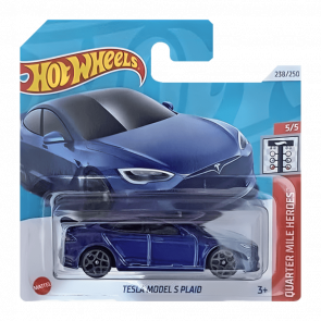 Машинка Базовая Hot Wheels Tesla Model S Plaid Quarter Mile Heroes 1:64 HRY91 Blue