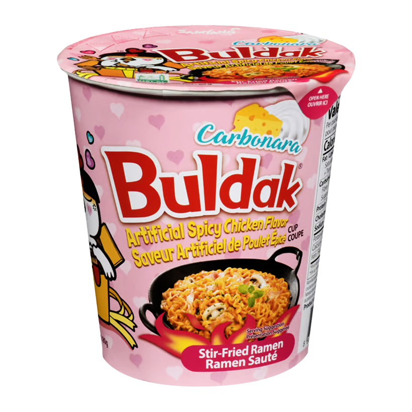 Лапша Samyang Buldak Carbonara (Курица в Соусе Карбонара) в Стаканчике Острая 70g - Retromagaz