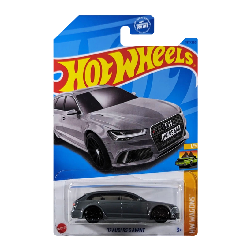 Машинка Базова Hot Wheels '17 Audi RS 6 Avant Dollar General Wagons 1:64 HKL41 Grey - Retromagaz