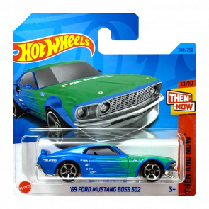 Машинка Базовая Hot Wheels '69 Ford Mustang Boss 302 Falken Then and Now 1:64 HKJ48 Blue