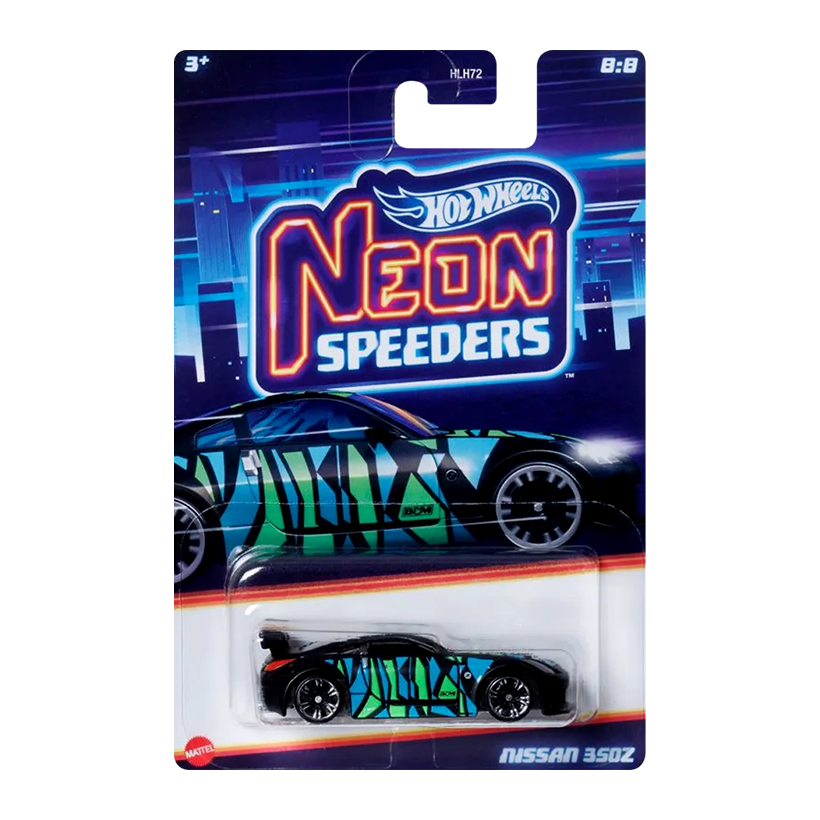 Тематическая Машинка Hot Wheels Nissan 350Z Neon Speeders 1:64 HLH72/HRW74 Black - Retromagaz