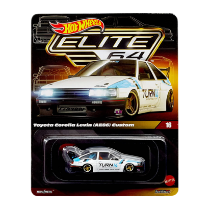 Машинка Premium Hot Wheels Toyota Corolla Levin (AE86) Custom Elite 64 1:64 JCV06 White - Retromagaz
