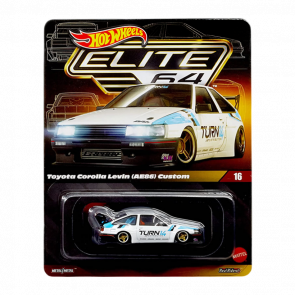Машинка Premium Hot Wheels Toyota Corolla Levin (AE86) Custom Elite 64 1:64 JCV06 White - Retromagaz