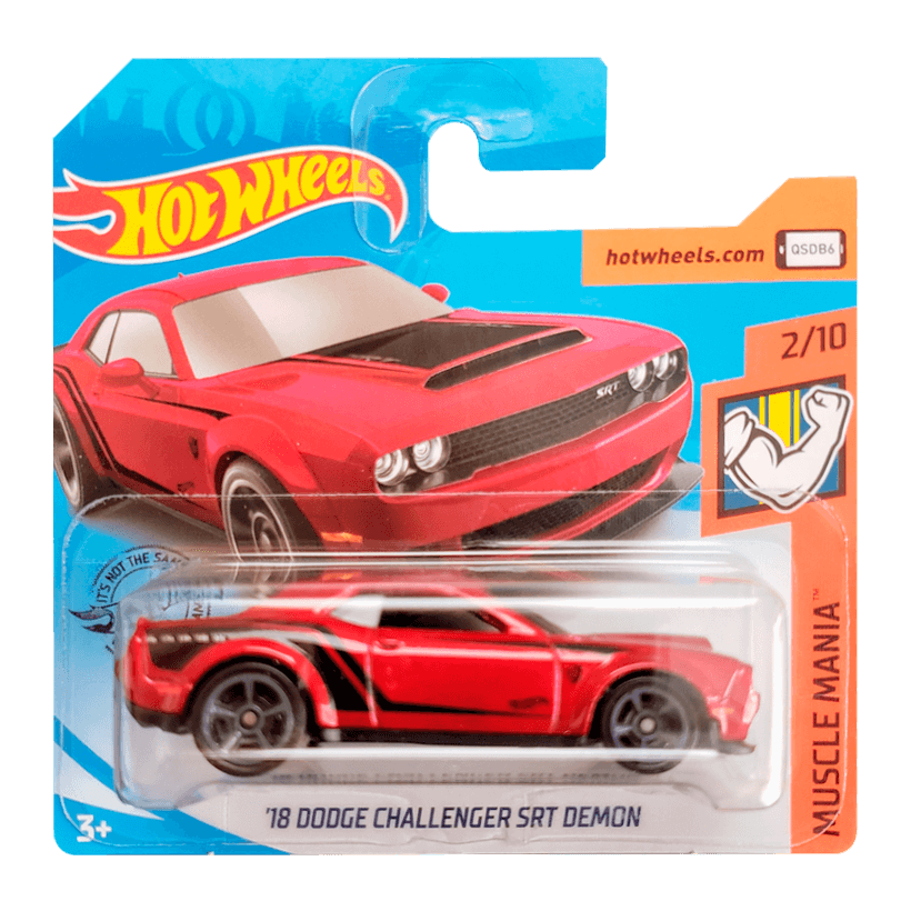 Машинка Базова Hot Wheels '16 Dodge Challenger SRT Demon Muscle Mania 1:64 FYD73 Red - Retromagaz