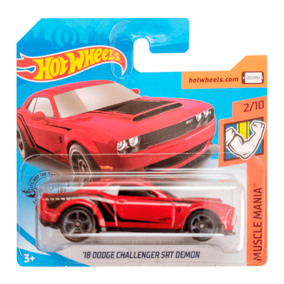 Машинка Базовая Hot Wheels '16 Dodge Challenger SRT Demon Muscle Mania 1:64 FYD73 Red - Retromagaz