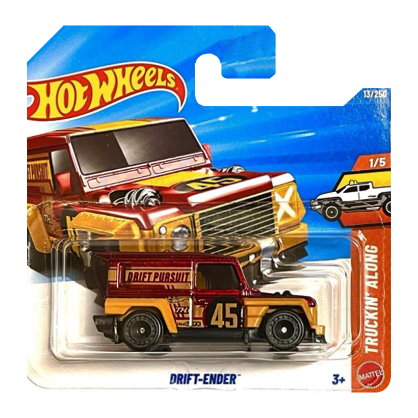 Машинка Базова Hot Wheels Drift-Ender Super Treasure Hunt STH Truckin Along 1:64 JJM15 Red - Retromagaz
