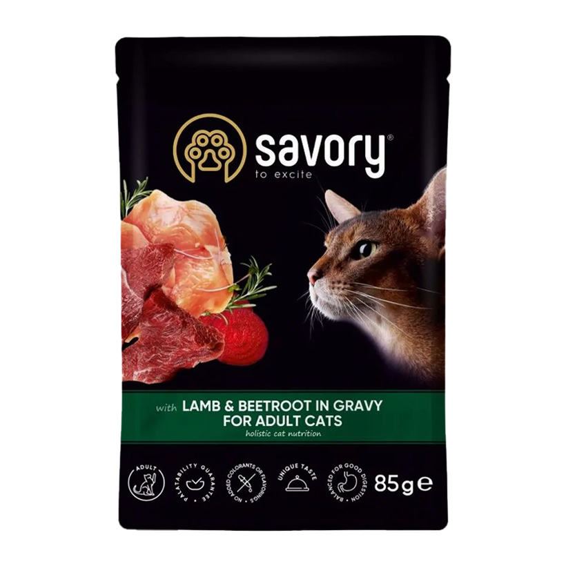 Влажный Корм для Кошек Savory Ягненок и Свекла 85g - Retromagaz