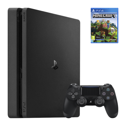 Набір Консоль Sony PlayStation 4 Slim 500GB Black Б/У  + Гра Minecraft Російська Озвучка - Retromagaz