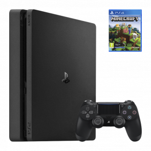 Набор Консоль Sony PlayStation 4 Slim 500GB Black Б/У  + Игра Minecraft Русская Озвучка