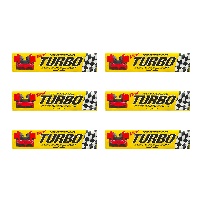 Набір Жувальна Гумка 6шт Turbo Soft Bubble Gum Sticks 13g - Retromagaz